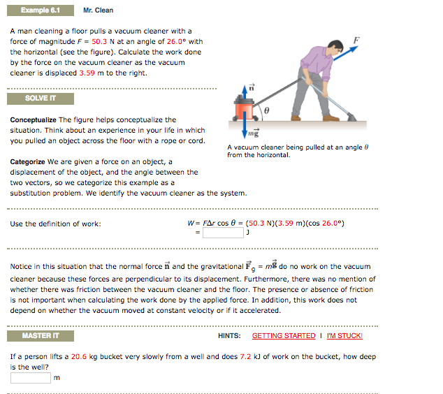 Solved Example 6.1 Mr. Clean A man cleaning a floor pulls a