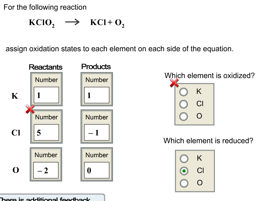 Solved For the following reaction KClO, → KCl + O, assign
