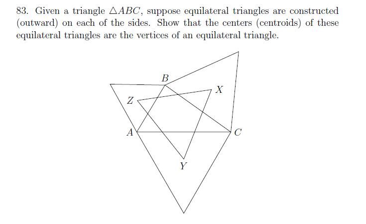 Solved 83. Given a triangle ABC, suppose equilateral | Chegg.com