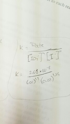 Solved how do i calculate the value of the rate constant, K? | Chegg.com