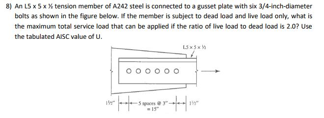 solved-an-l5-times-5-times-1-2-tension-member-of-a242-steel-chegg