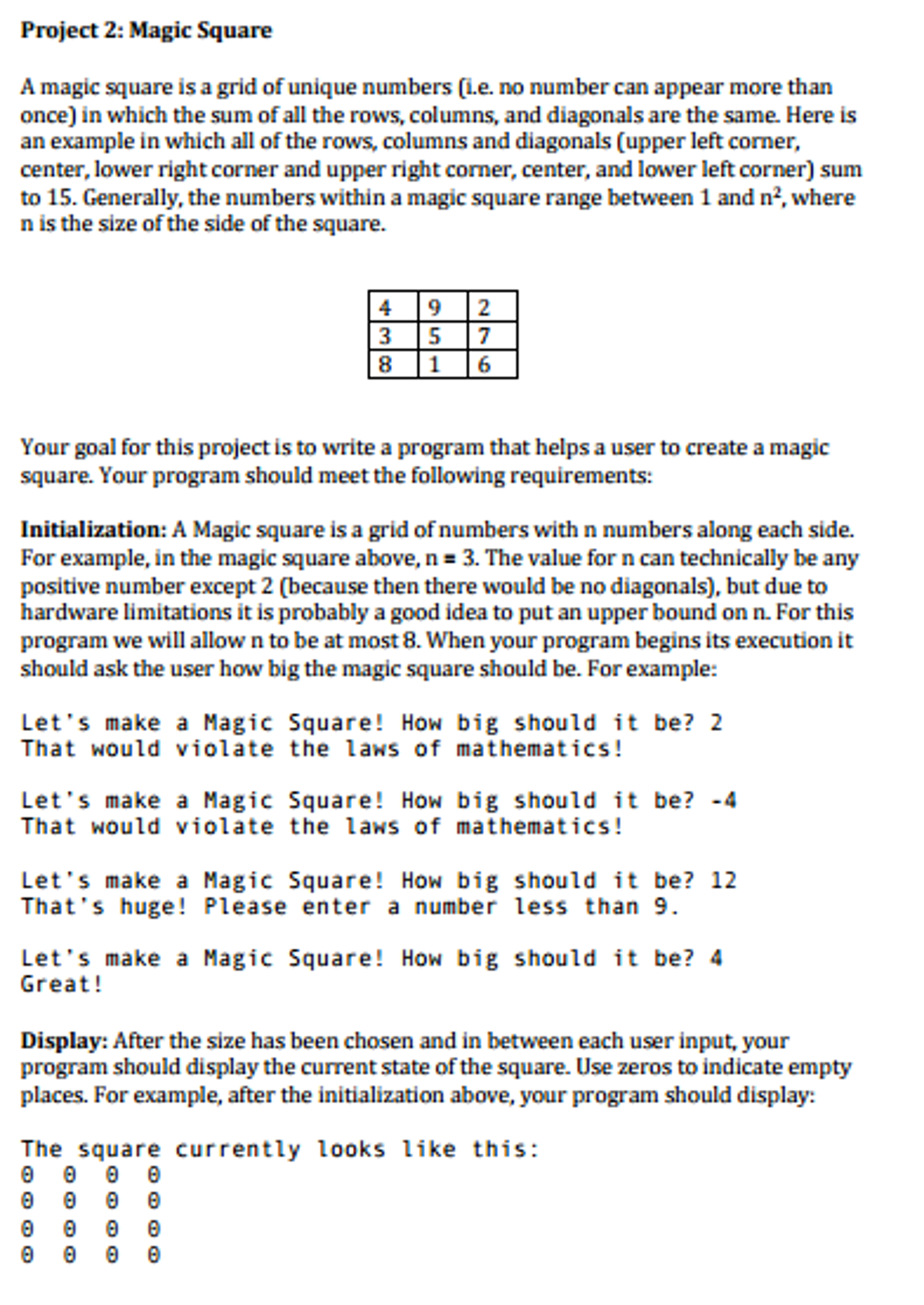 Solved A magic square is a grid of unique numbers (i.e. no | Chegg.com