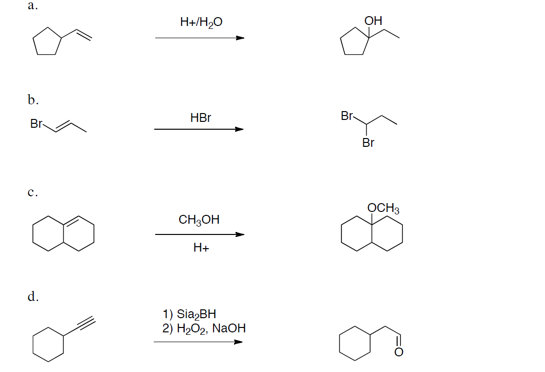 Solved Please show the step by step mechanism for each of | Chegg.com