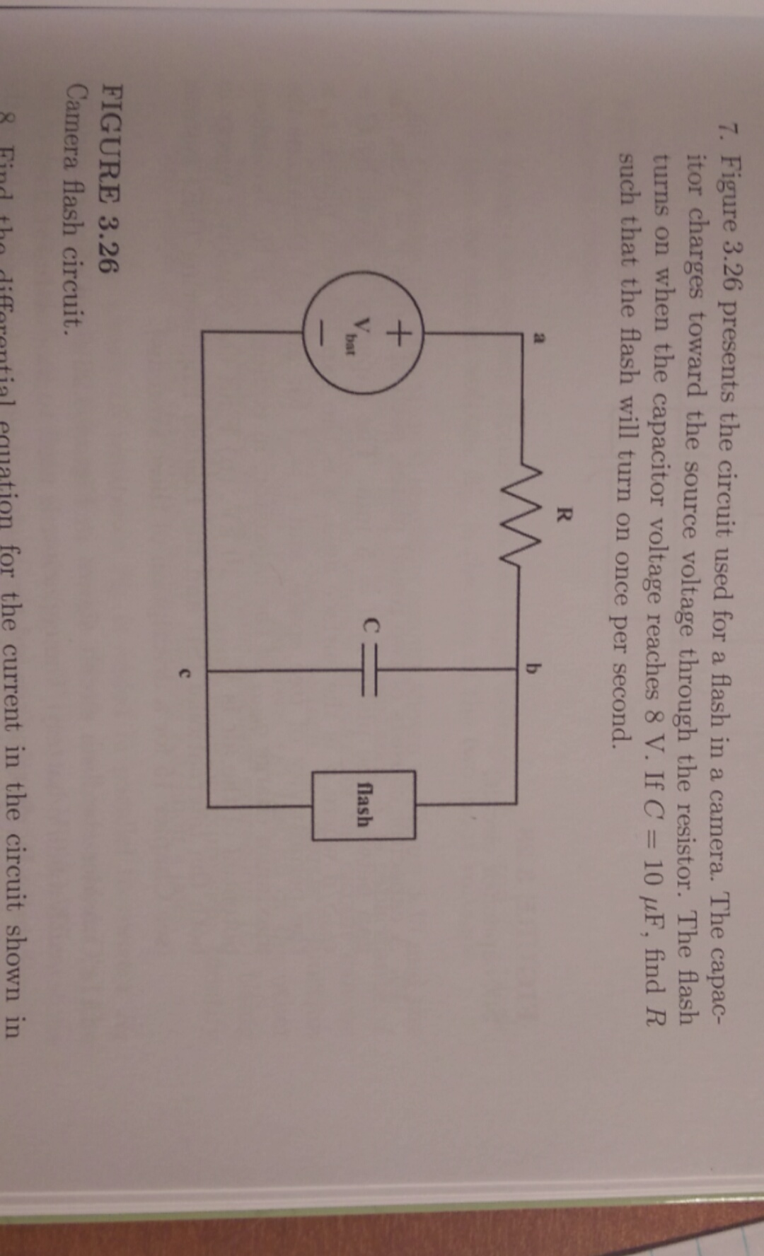 Solved 7. Figure 3.26 presents the circuit used for a flash