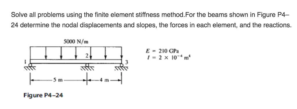 Solve all problems using the finite element stiffness | Chegg.com