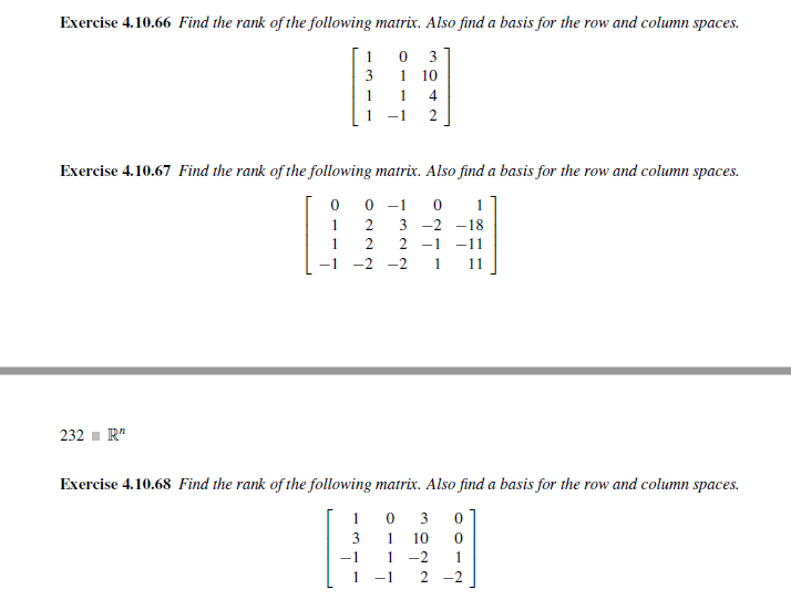 Solved Exercise 4.10.66 Find the rank of the following Chegg