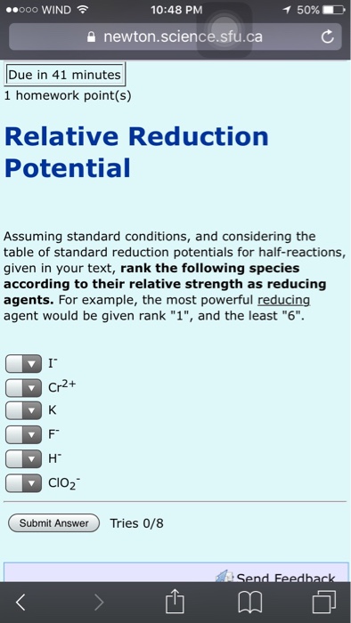 Solved Assuming Standard Conditions, And Considering The | Chegg.com