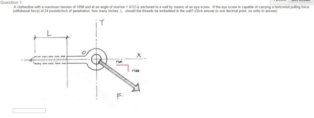 Solved A clothesline with a maximum tension of 105# and at | Chegg.com