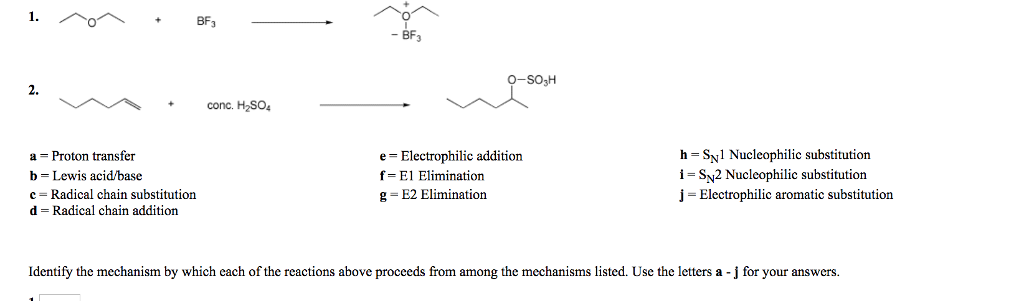 Solved BFs - BF O-SO3H 2. conc. H2SO4 a Proton transfer b- | Chegg.com