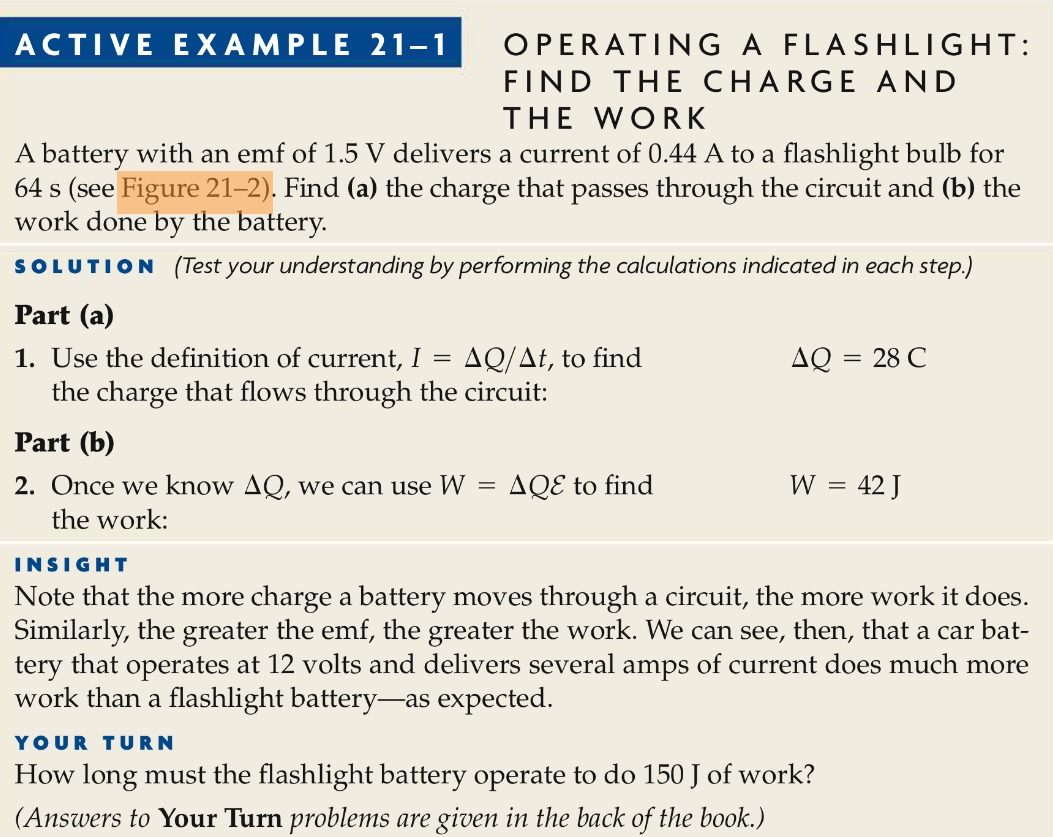 Solved A battery with an emf of 1.5 V delivers a current of