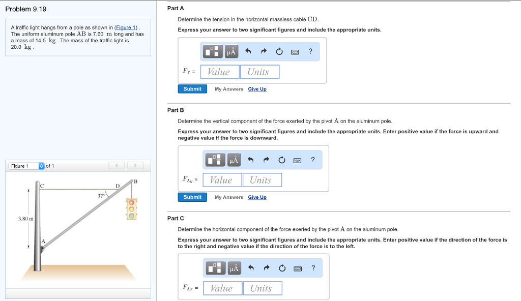 Determine The Tension In The Horizontal Massless Cable Cd