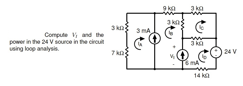 Solved Compute VI and the power in the 24 V source in the | Chegg.com