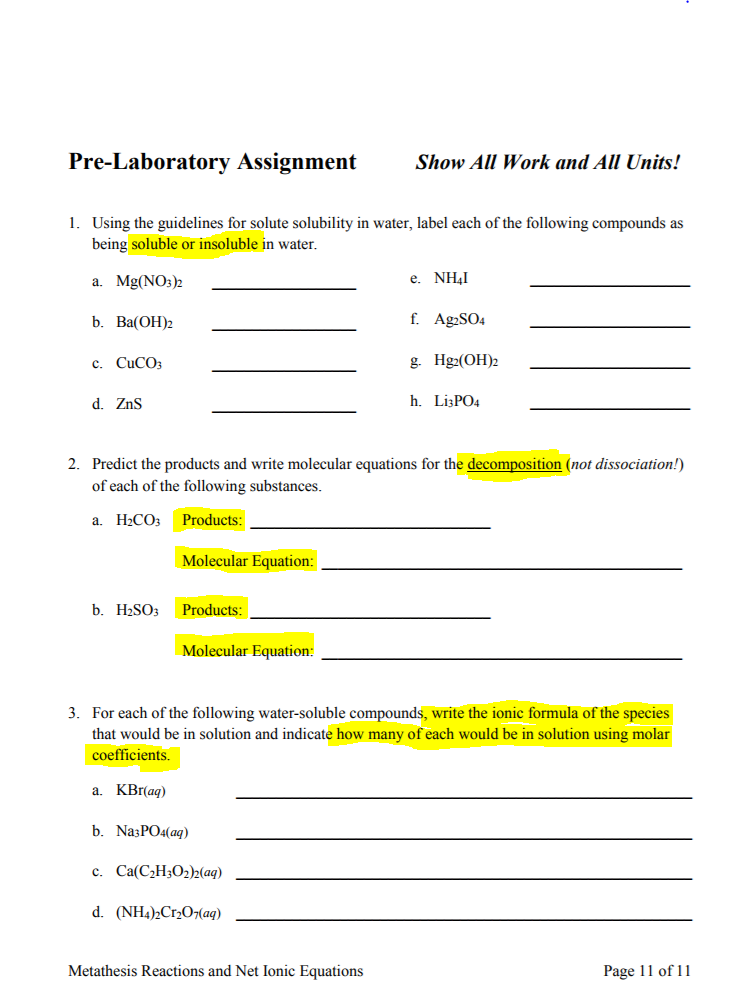 Solved Using the guidelines for solute solubility in water, | Chegg.com