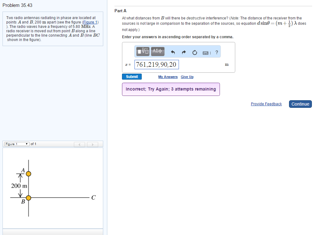 Solved Two radio antennas radiating in phase are located at