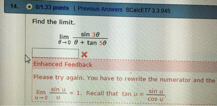 Solved Find the limit. Lim theta rightarrow 0 sin 3 | Chegg.com