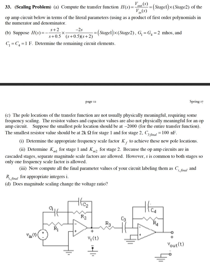 Solved Compute the transfer function H(S) = V_out(S)/V_in(S) | Chegg.com