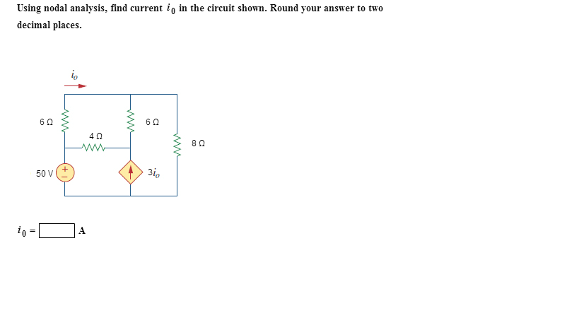 Solved Using Nodal Analysis Find Current I0 Circuit Shown