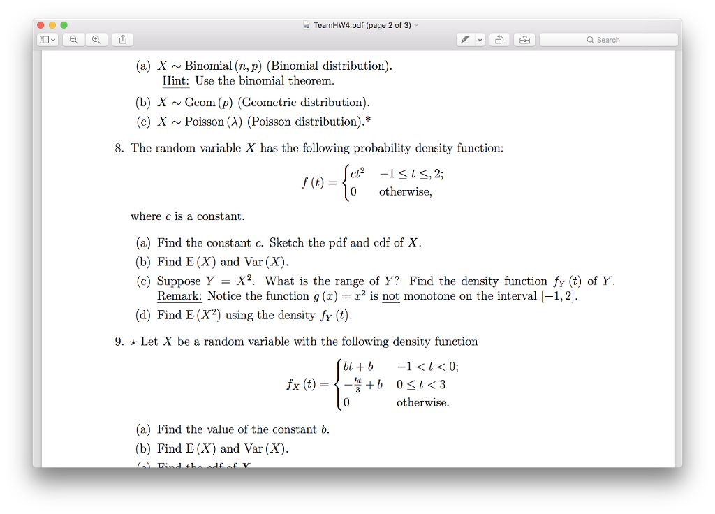 Solved X Binomial (n, p) (Binomial distribution). (b) X