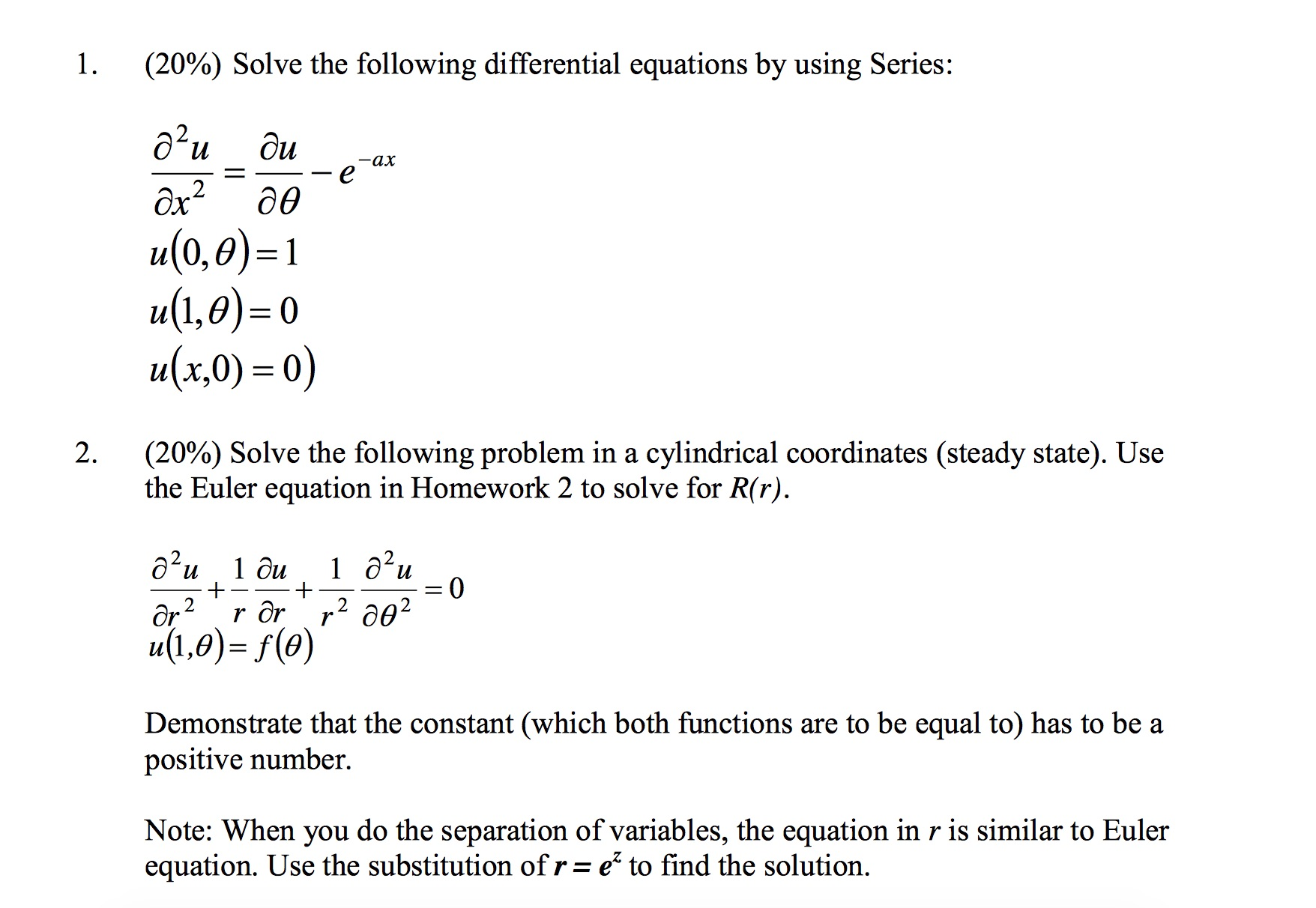 Solve The Following Differential Equations By Using | Chegg.com