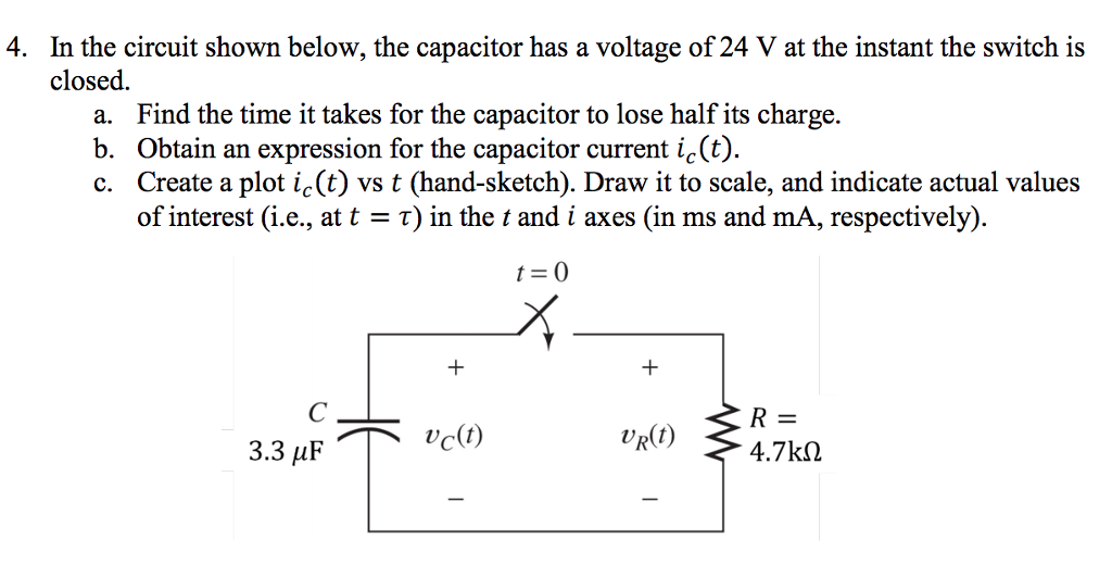 Solved In the circuit shown below, the capacitor has a | Chegg.com