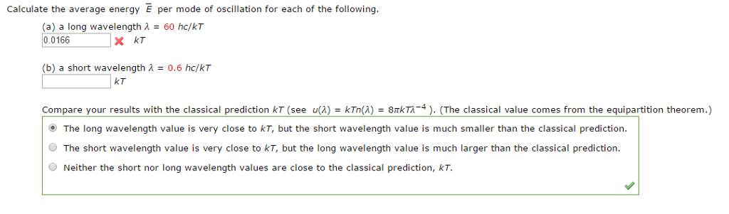 Solved Calculate the average energy E per mode of | Chegg.com