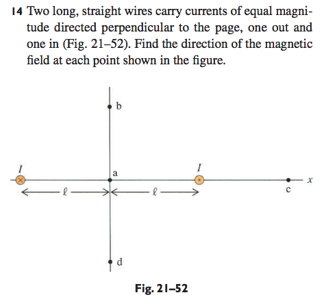 Solved Two long, straight wires carry currents of equal | Chegg.com