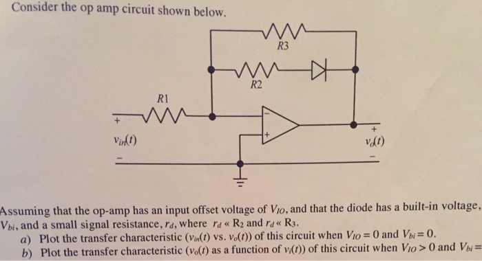 Solved Consider the op amp circuit shown below. Assuming | Chegg.com