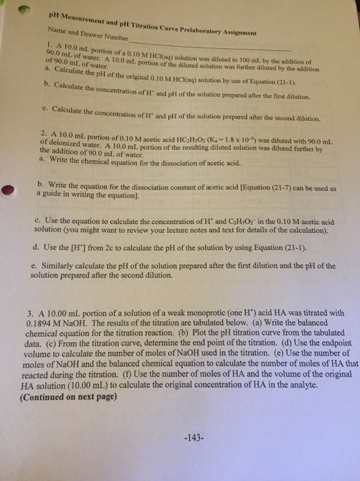 Solved Ph Measurement And Ph Titration Curve Report S vrogue.co