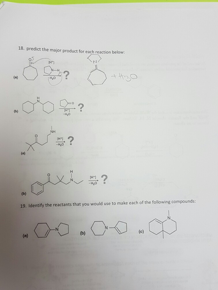 Solved 18. predict the major product for each reaction | Chegg.com