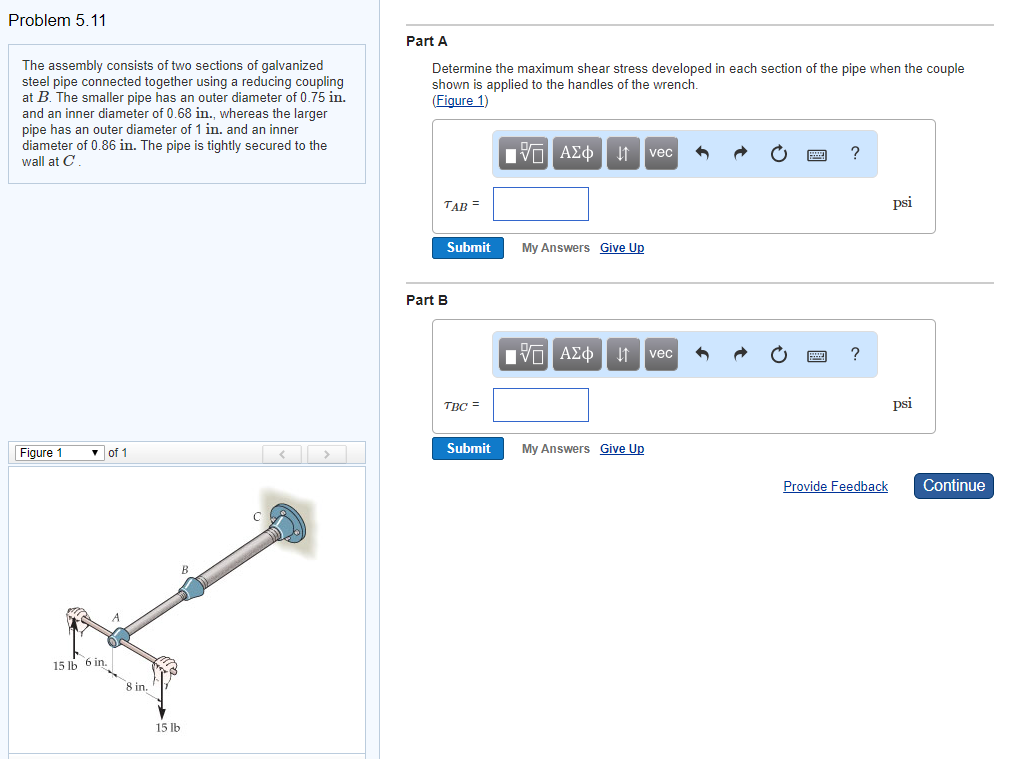 Solved The Assembly Consists Of Two Sections Of Galvanized | Chegg.com