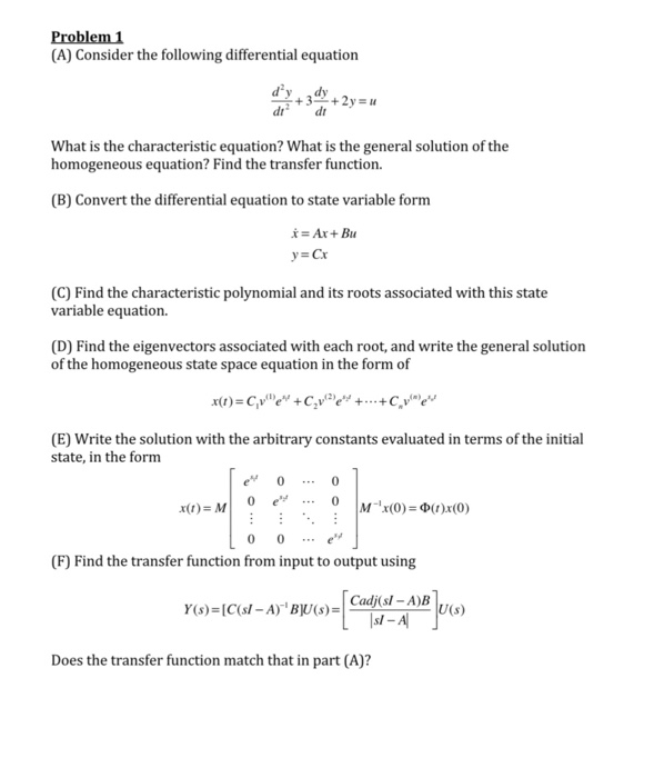 Solved Consider The Following Differential Equation | Chegg.com