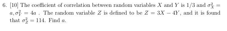Solved 6. The coefficient of correlation between random | Chegg.com