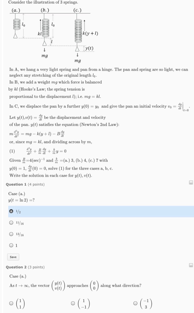 Solved consider the illustration of 3 springs in A we hang a