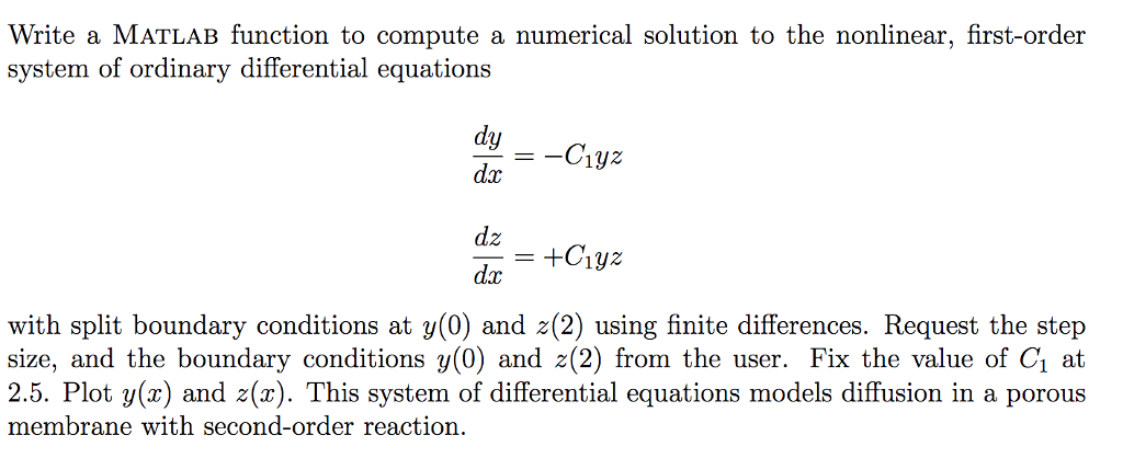 Write a MATLAB function to compute a numerical | Chegg.com