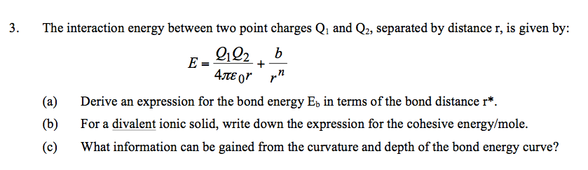 The interaction energy between two point charges Q1 | Chegg.com