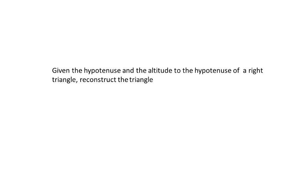 altitude to the hypotenuse of a right triangle formula