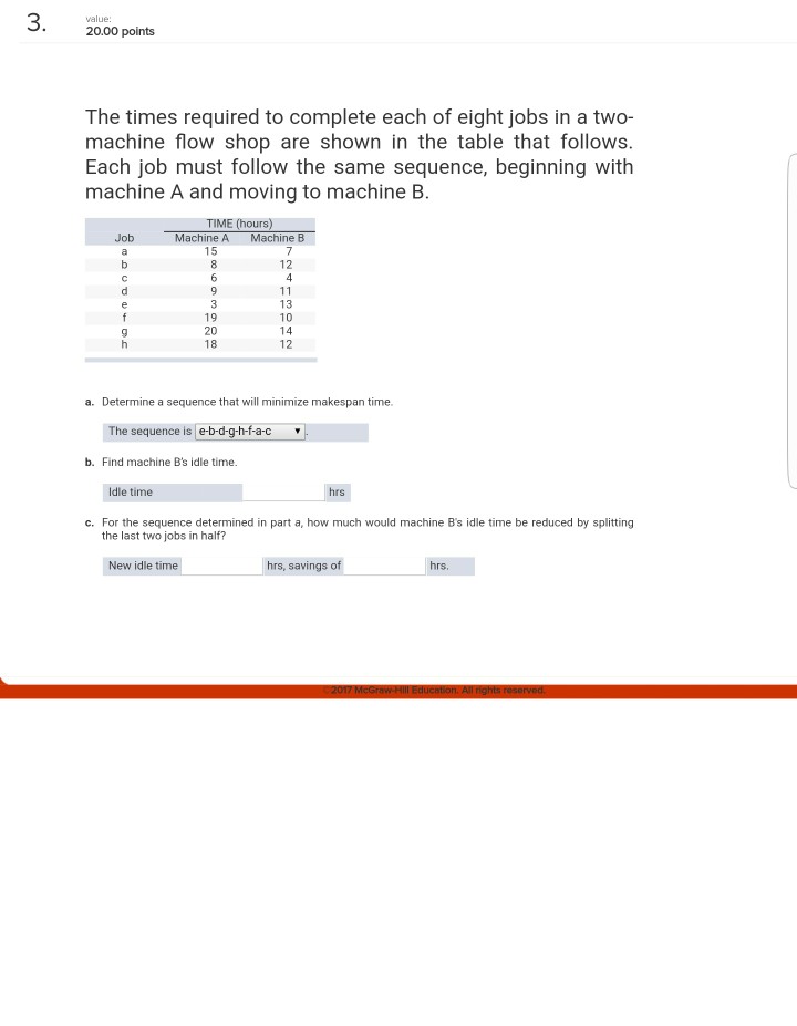 Solved 3 20.00 points The times required to complete each of | Chegg.com