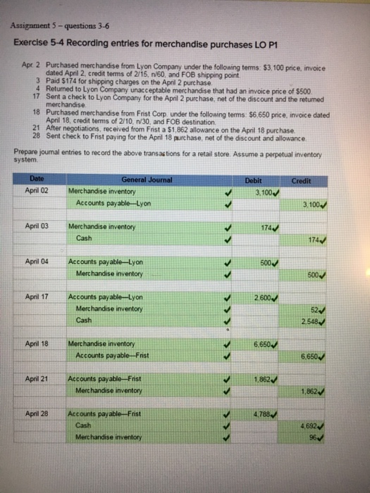 Solved Recording entries for merchandise purchases LO P1