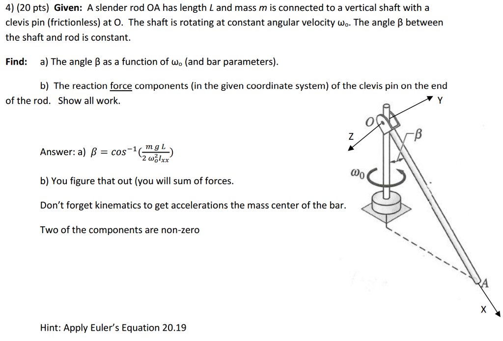 solved-a-slender-rod-oa-has-length-l-and-mass-m-is-connected-chegg