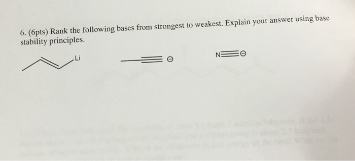 solved-rank-the-following-bases-from-strongest-to-weakest-chegg