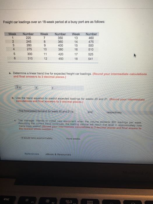 Solved Freight car loadings over an 18week period at a busy