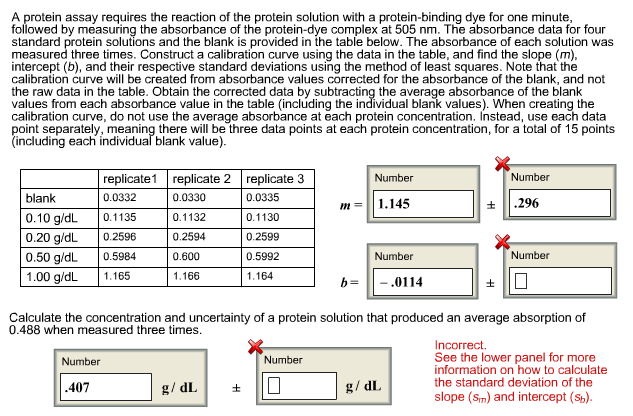 Solved A protein assay requires the reaction of the protein | Chegg.com