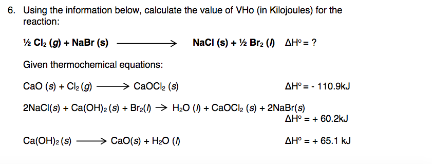 Solved 6. Using the information below, calculate the value | Chegg.com