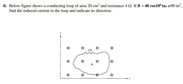 Solved Below figure shows a conducting loop of area 20 cm2 | Chegg.com
