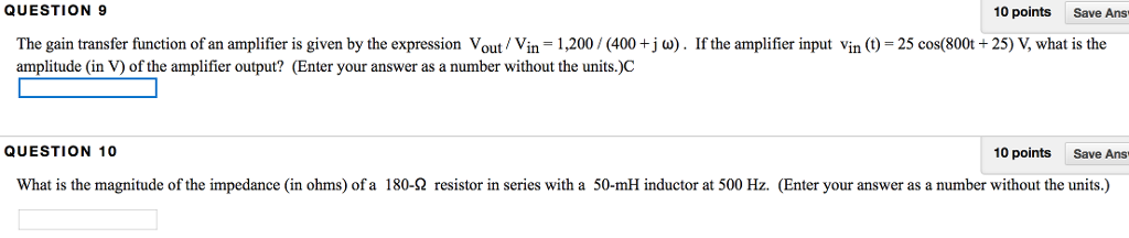 Solved The gain transfer function of an amplifier is given | Chegg.com