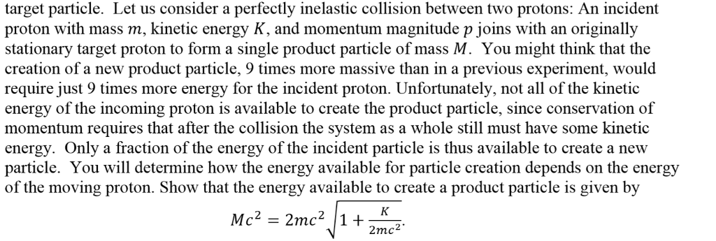 Solved target particle. Let us consider a perfectly | Chegg.com