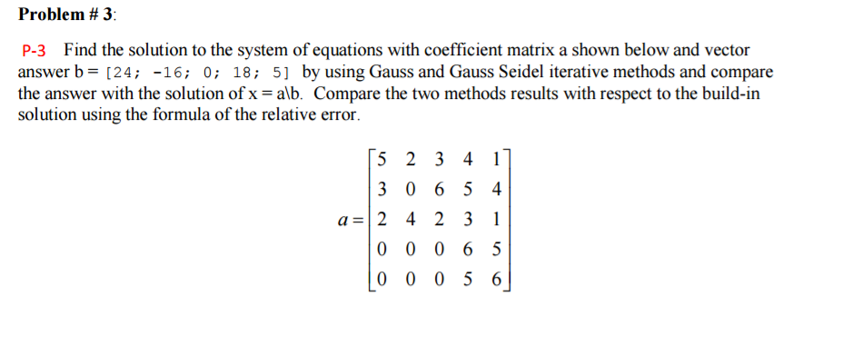 Solved Find the solution to the system of equations with | Chegg.com