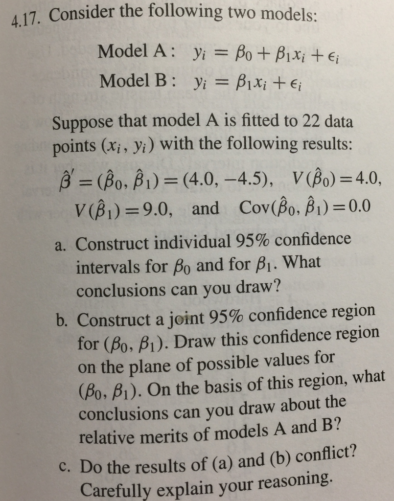 Solved Consider the following two models: Model A: y_i = | Chegg.com