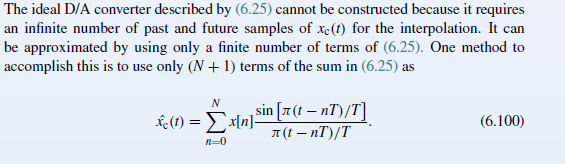 Solved The ideal D/A converter described by (6.25) cannot be | Chegg.com