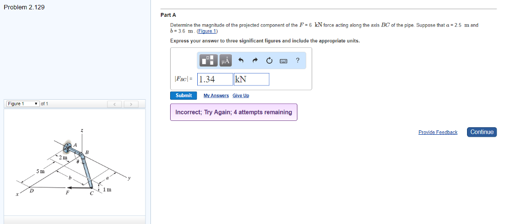 Solved Determine the magnitude of the projected component of | Chegg.com